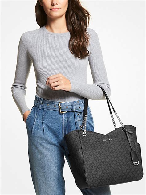 michael kors jet set travel large logo tote bag|Michael Kors jet set saffiano.